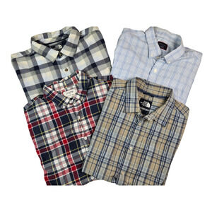 Mens Button Down Plaid Shirt Lot Size Large North Face Untuckit J. Crew